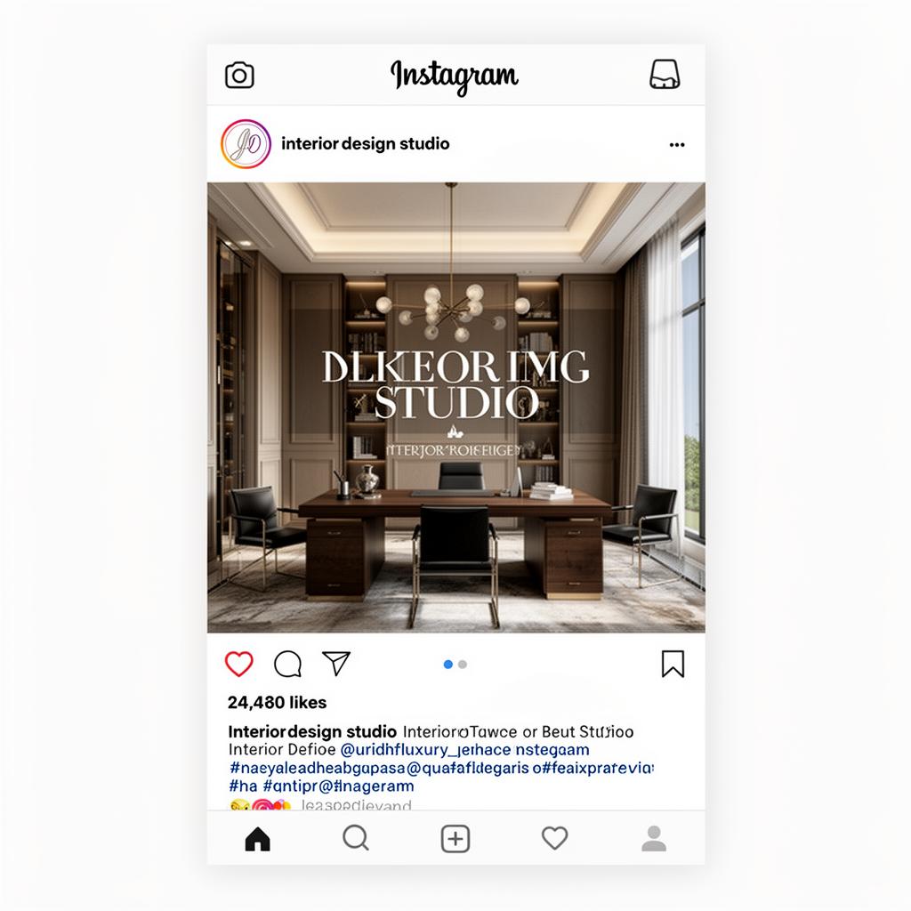 Post de feed para estúdio de design de interiores corporativo.