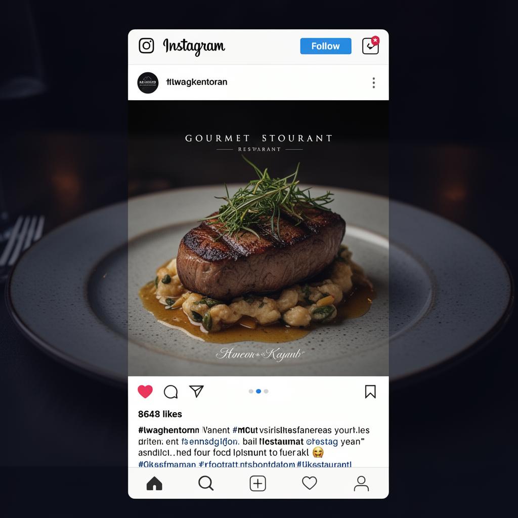 Post de feed para restaurante gourmet com fotografia de produto.